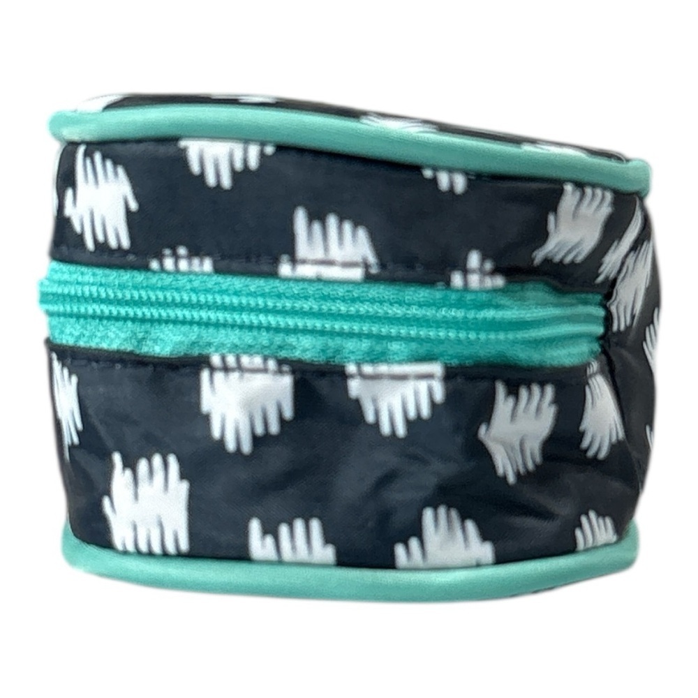 NWT Thirty-One 31 Cute Case Navy Doodle Dot Teal Gift Travel Zipper - Picture 2 of 9